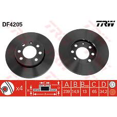 TRW df4205 (6E0615301 / 8Z0615301C / 230526) диск торм передн