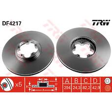 TRW DF4217 (011142121082 / 020201 / 09864) диск тормозной | перед |