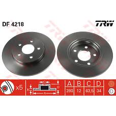 TRW DF4218 (011142121017 / 020255 / 08973410) диск тормозной задний\ Ford (Форд) Mondeo (Мондео) all 00>