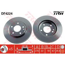 TRW DF4224 (4144210012 / A4144210012 / 230598) диск тормозной передний\ mb vaneo all 02>