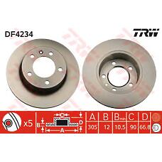 TRW DF4234 (7700314107 / 4403045 / 4320600QAA) диск торм. зад. \Renault (Рено) master all 98>