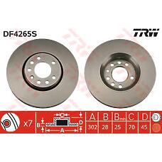 TRW DF4265S (0569004 / 09191247 / 09916210) диск тормозной | перед |