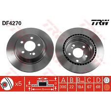 TRW DF4270 (0004230912 / 0155232054 / 0155232054PD) диск тормозной задний Mercedes (Мерседес) e w211, w212, glk x204 df4270