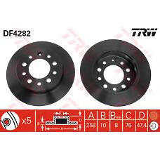 TRW DF4282 (584112C000 / 230512 / 17641) диск тормозной задний\  () coupe 1.6-2.7 96>
