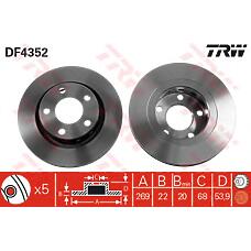TRW DF4352 (0986479A42 / 100333700 / 100333720) тормозной диск