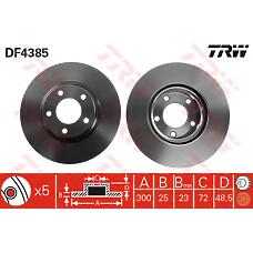 TRW df4385 (0986479183 / 09946820 / 09946821) диск торм передн