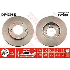 TRW DF4395S (0986479230 / 0986AB6092 / 09954510) тормозной диск