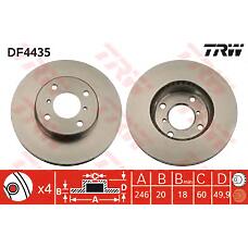 TRW DF4435 (5531162G00 / 5531162G01 / 5531162G02) диск тормозной передний\ Suzuki (Сузуки) baleno 1.8 96>