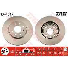 TRW DF4547 (96312559 / 96286933 / 96300035) диск тормозной Daewoo (Дэу) nubira 1 6 / 2 0 97- передний