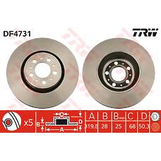 TRW df4731 (0986479321 / 0986AB6159 / 09A75710) диск торм передн