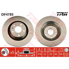 TRW DF4785 (8J0615601A) диск тормозной задний\ Audi (Ауди) tt quattro 3.2 v6 06>