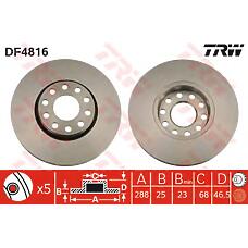 TRW df4816 (4A0615301D / 4A0615301E / 4B0615301B) заменен на xtrw-df2652 диск торм передн