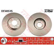 TRW DF4853S (0986479436 / 09992211 / 1463103100) диск тормозной передний BMW (БМВ) x5 e70, f15, x6 e71-72 df4853s