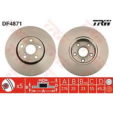 TRW DF4871 (09907412G / 09979010 / 09979011) диск тормозной | перед |