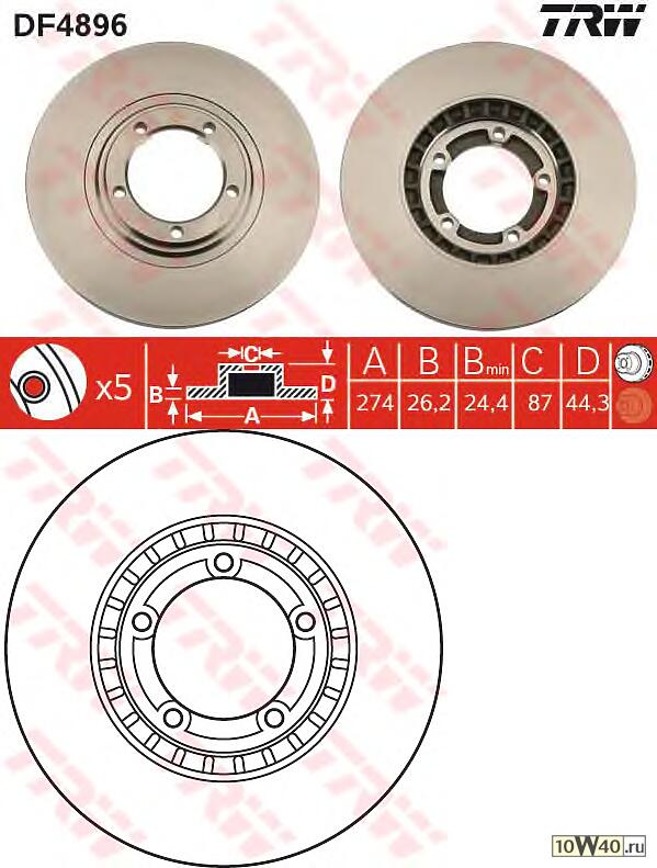 диск тормозной передний\  h-1 2.4i / 2.5td / 2.5crdi 98>