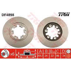 TRW DF4898 (UH8133251 / 3902826 / UR6633251) диск тормозной передний\ Ford (Форд) ranger, Mazda (Мазда) b-series 2.5d / td 02>