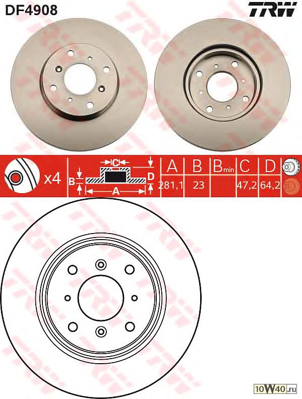 диск тормозной передний\ honda prelude 2.2-2.3 92-96 / civic 1.8 97-00