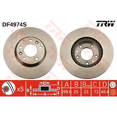 TRW DF4974S (0986479542 / 09B27210 / 1031087) диск тормозной передний Mazda (Мазда) 6 (gh) df4974s