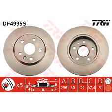 TRW DF4995S (13502213 / 569421 / 569063) диск тормозной | перед |