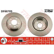 TRW DF6070S (0986479443 / 09992411 / 1421466) диск тормозной задний\ BMW (БМВ) x5 3.0sd / 4.8i / x6 3.5i / 3.5d 07>