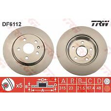 TRW DF6112 (0569128 / 0986479514 / 09A97210) диск тормозной opel: insignia 08-