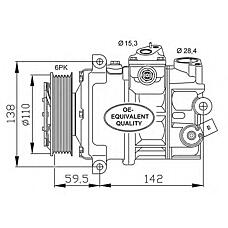 NRF 32147 (1K0260859F / 1K0820803E / 1K0820803F) компрессор кондиционера\ VW crafter 2.5tdi 06>