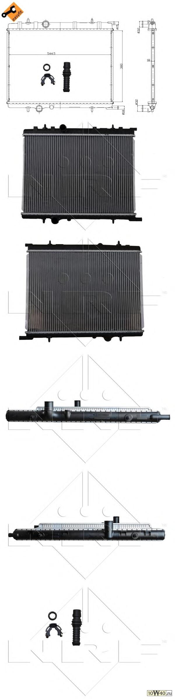 радиатор системы охлаждения\ peugeot 307, citroen xsara 1.4-2.0 97-05