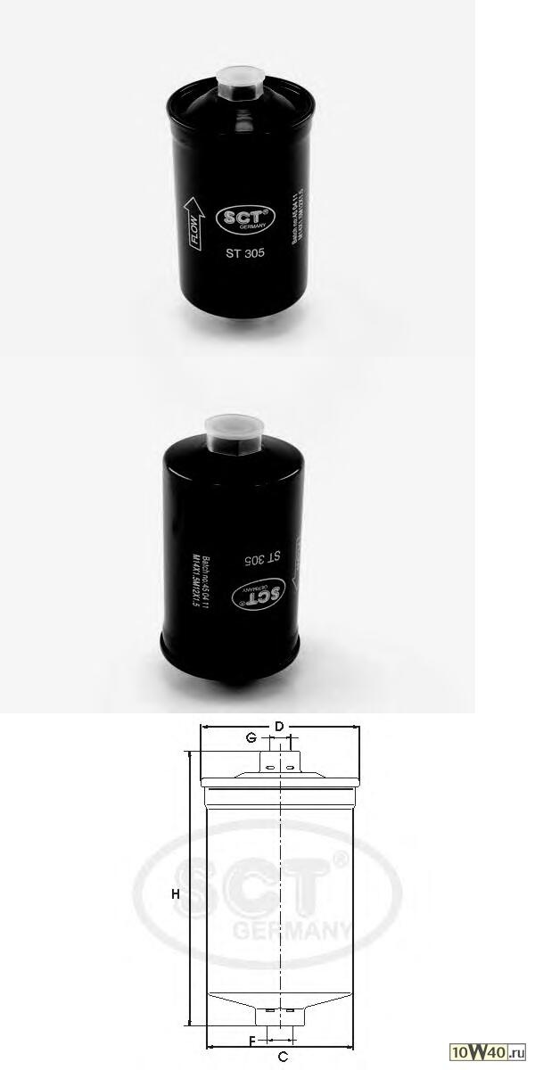 топливный фильтр   zmz-406 (резьба-m14 / m12) / ford sierra / scorpio / granada