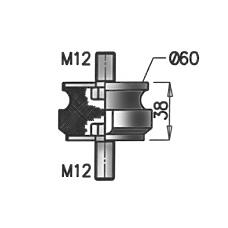 DINEX 21820 (0221342 / 221342) подушка радиатора (мр) 60x37.5 m12x1.5 \ daf