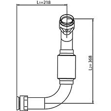 DINEX 54231 (SPECIAL) труба глушителя e-line от турбины (правая) c гофрой 3-изг \mb actros