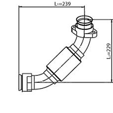 DINEX 54232 (5411401503 / 5411401903 / 5411402503) труба глушителя e-line к турбине левая с гофрой, 2 изгб, с фланцами \mb actros