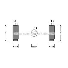 AVA QUALITY COOLING ALD003 (8847120050 / 7742746 / 46527180) осушитель конд.\ Alfa romeo (Альфа ромео) 145-166, Fiat (Фиат) Marea (Мареа) 96>