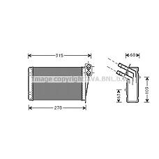 AVA QUALITY COOLING RT6228 (7701044790 / 7701045552 / 77010447907701045552) радиатор печки\ Renault (Рено) Clio (Клио) 98>