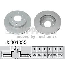 NIPPARTS J3301055 (4020690J01 / 561614J / 102064E100) диск тормозной передний\ Nissan (Ниссан) Primera (Примера) 1.6 / 2.0d 90-94
