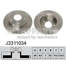 NIPPARTS J3311034 (4320674F00) диск тормозной задний\ Nissan (Ниссан) 200 sx 2.0 93-99