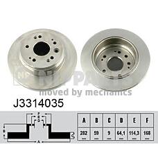NIPPARTS J3314035 (42510S9AN00 / 42510SCAE00) диск тормозной задний