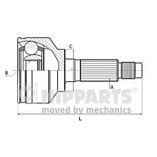 NIPPARTS n2823032 (FG0125500D / FG0125500DFR012560XA / FG0225500C) шрус наружн к-т Mazda (Мазда) 3