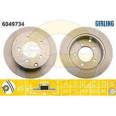 GIRLING 6049734 (4615A1024 / 4615A119 / MN116332) тормозной диск