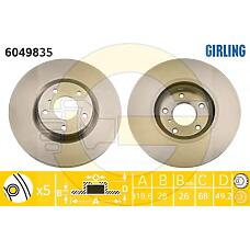 GIRLING 6049835 (40206CA010 / 40206EG000) тормозной диск