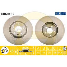GIRLING 6060155 (8K0615301A) тормозной диск