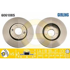 GIRLING 6061085 (517120Z000 / 517122Y000 / 517123K110) тормозной диск