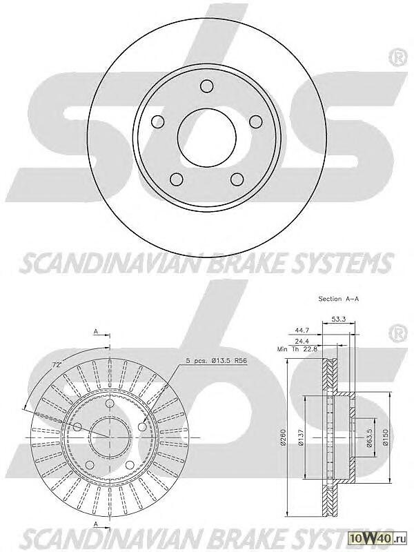 диск тормозной передний\ ford scorpio 2.0-2.5td 86-94