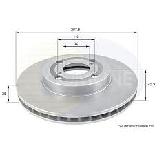 COMLINE ADC01107V (4351202070) диск торм toy Corolla (Корола) 1.4 / 1.6 02- пер (с покрытием)