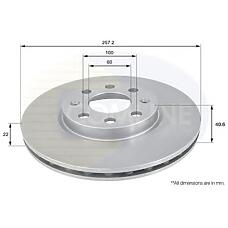 COMLINE ADC1138V (55700920 / 55700921 / 569024) диск торм opl Corsa (Корса) d / Fiat (Фиат) grande Punto (Пунто) 1.0-1.4 05- пер вент 257x20 (с покрытием)