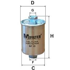 MFILTER BF 10 (2108210999 / 21120111701001 / 25121548) фильтр топливный\Lada (Лада) niva / samara 1.1-1.6 87>