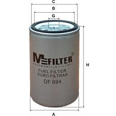 MFILTER DF694 (0000150564 / 0009831622 / 01160243) фильтр топливный\ scania / Volvo (Вольво) / rvi