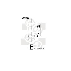 BGA V531020 (0949A2) клапан выпускной Peugeot (Пежо) [3fz (ew12j4), rfk (ew10j4s)]
