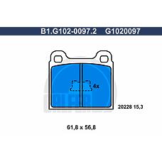 GALFER B1-G102-0097-2 (171698151E / 811698151 / 823698151) колодки торм.пер.