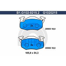 GALFER B1.G102-0215.2 (425141 / 425165 / 425147) колодки тормозные дисковые