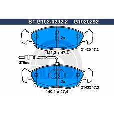 GALFER B1.G102-0292.2 (425122 / 425103 / 425121) колодки тормозные дисковые